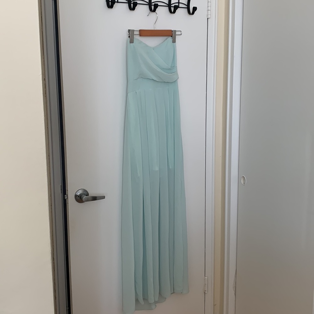 Topshop Mint Strapless dress